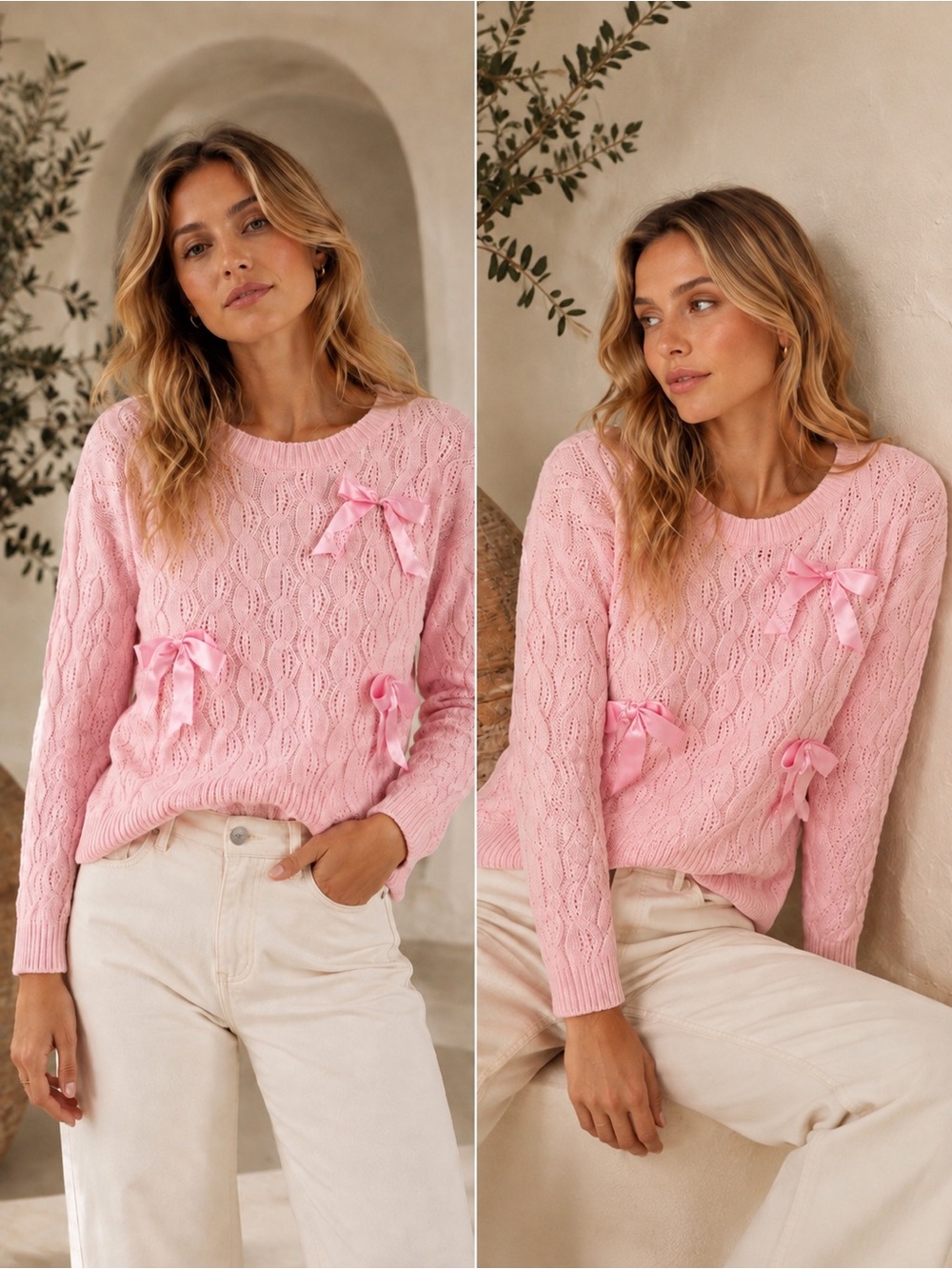 🎉5 for $45🎉 Aqua blues sweater pullover size L pink